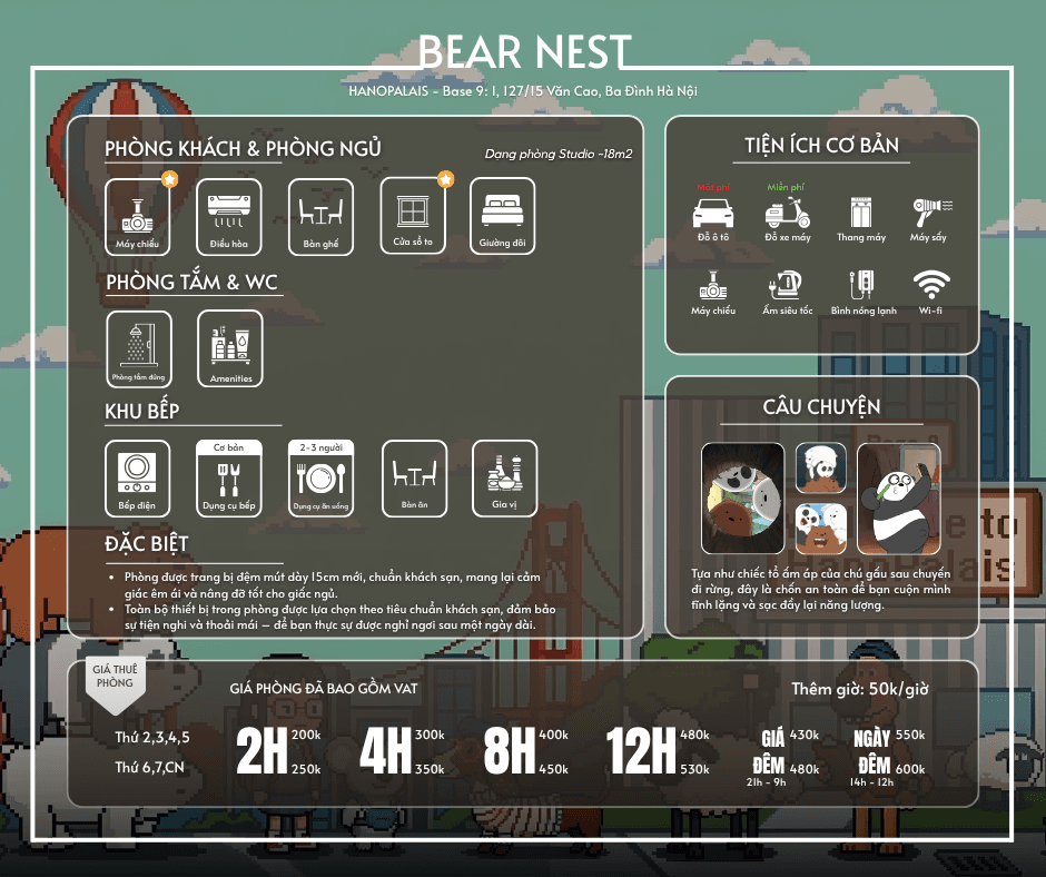 Bear Nest Price List