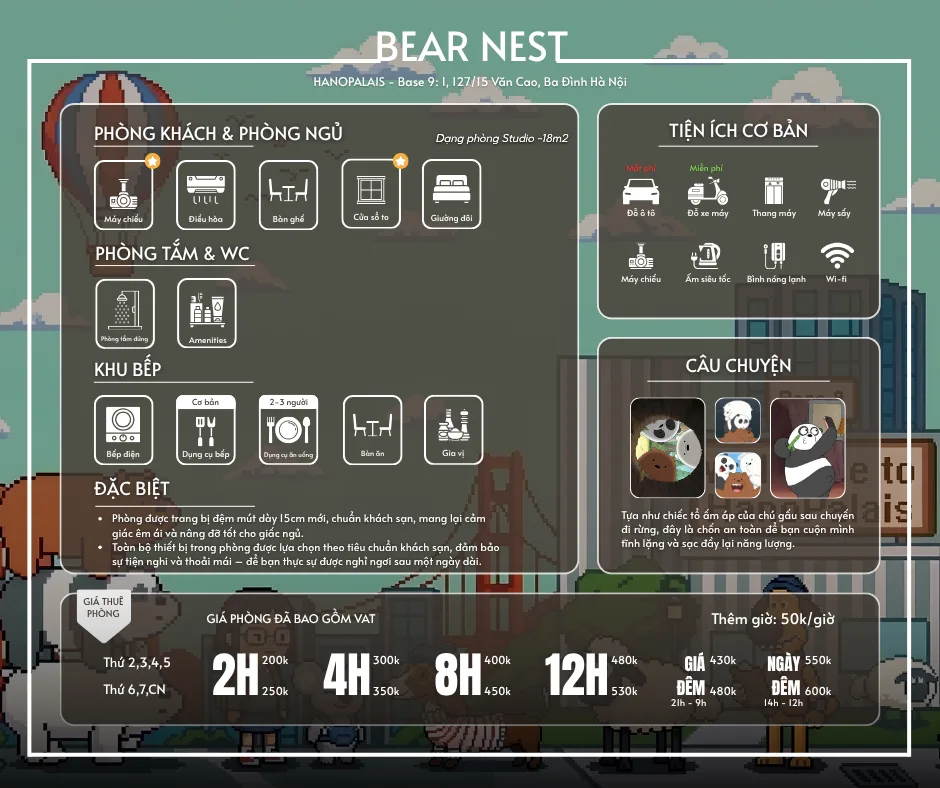Bear Nest Price List